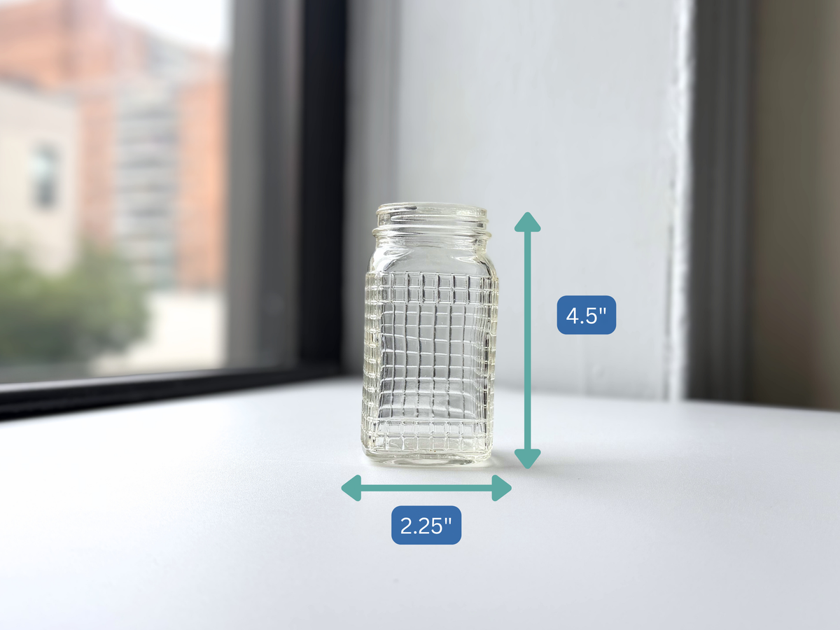 Ball waffle jar with height measurement overlay showing 4.5 inches.