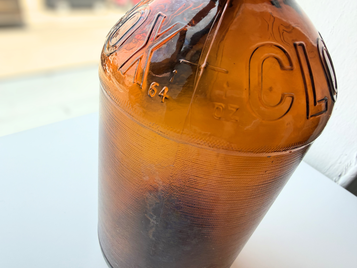 Clorox Bottle – 1952 Amber Glass 64oz Jug