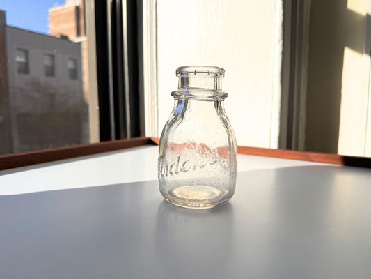 Bordens Milk Bottle – side view – Brooklyn Sea Glass