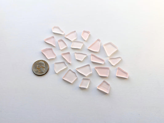 Cherry blossom pink tumbled sea glass pieces with smooth frosted edges in small to medium sizes perfect for spring jewelry making bridal shower favors baby shower crafts mosaics resin art and wedding decor made from recycled vintage glass