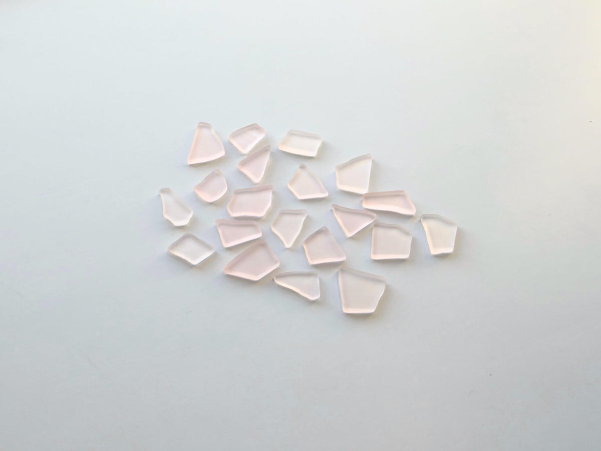 Cherry blossom pink tumbled sea glass pieces with smooth frosted edges in small to medium sizes perfect for spring jewelry making bridal shower favors baby shower crafts mosaics resin art and wedding decor made from recycled vintage glass