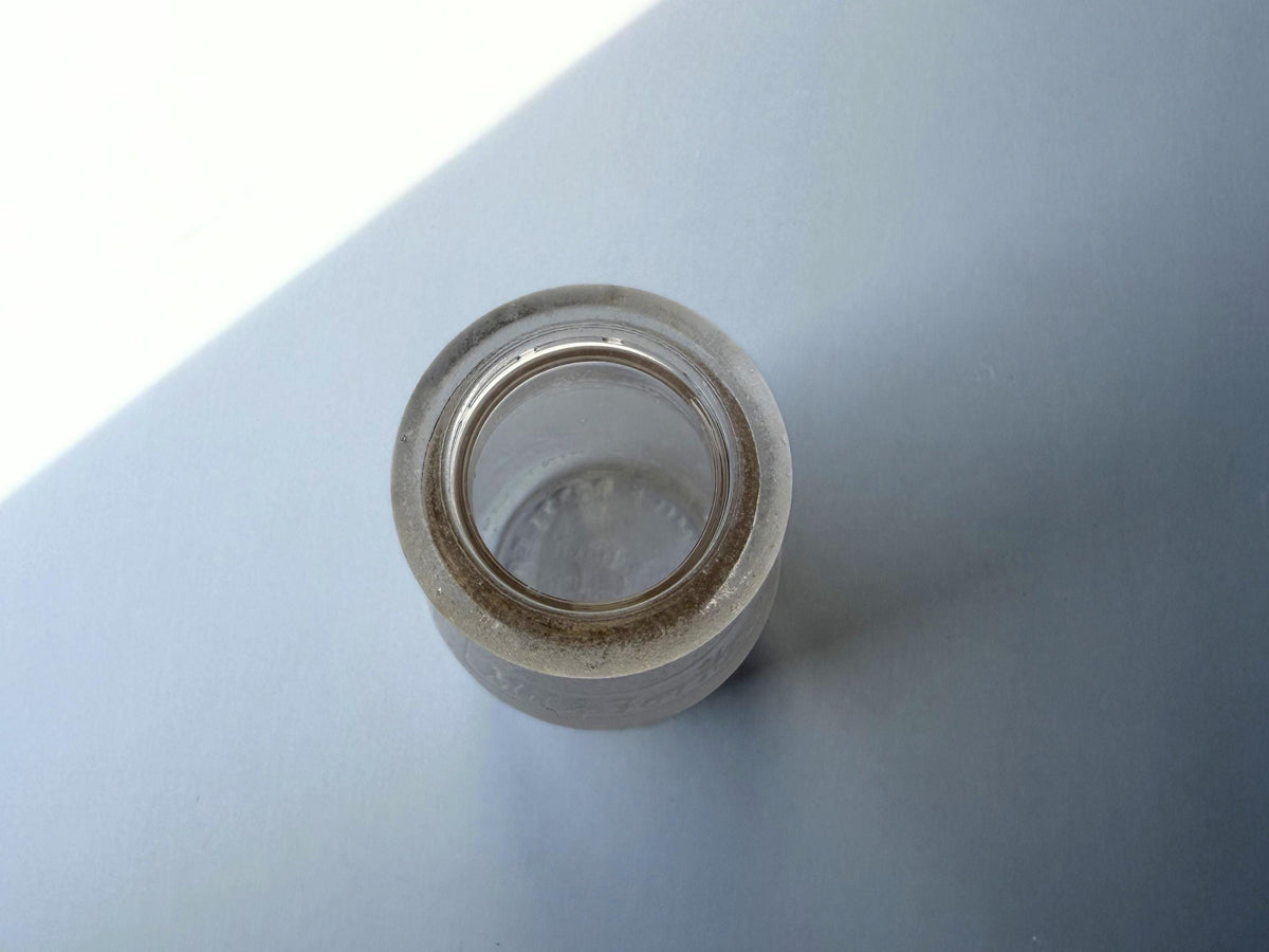 Vintage 1953 NYC Milk for Health half-pint bottle 5.25 inches tall completely frosted by ocean exposure - genuine sea-worn glass hand-recovered from NYC