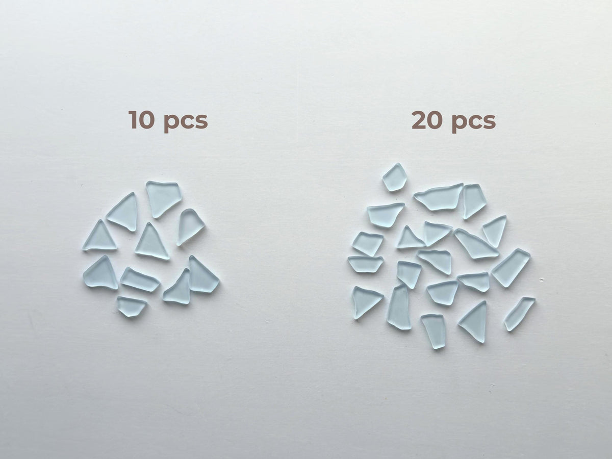 Spring sky blue tumbled sea glass pieces with smooth frosted edges in small to medium sizes perfect for spring jewelry making mosaics resin art coastal decor and nautical home accents made from recycled vintage glass