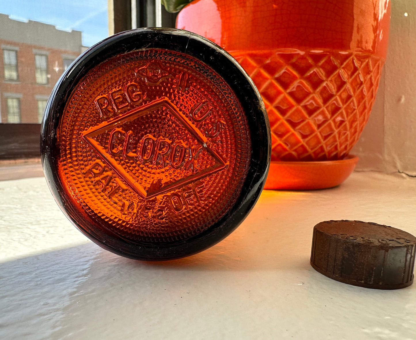 Vintage Clorox Bottle | 1952 Amber Glass | Pint Size