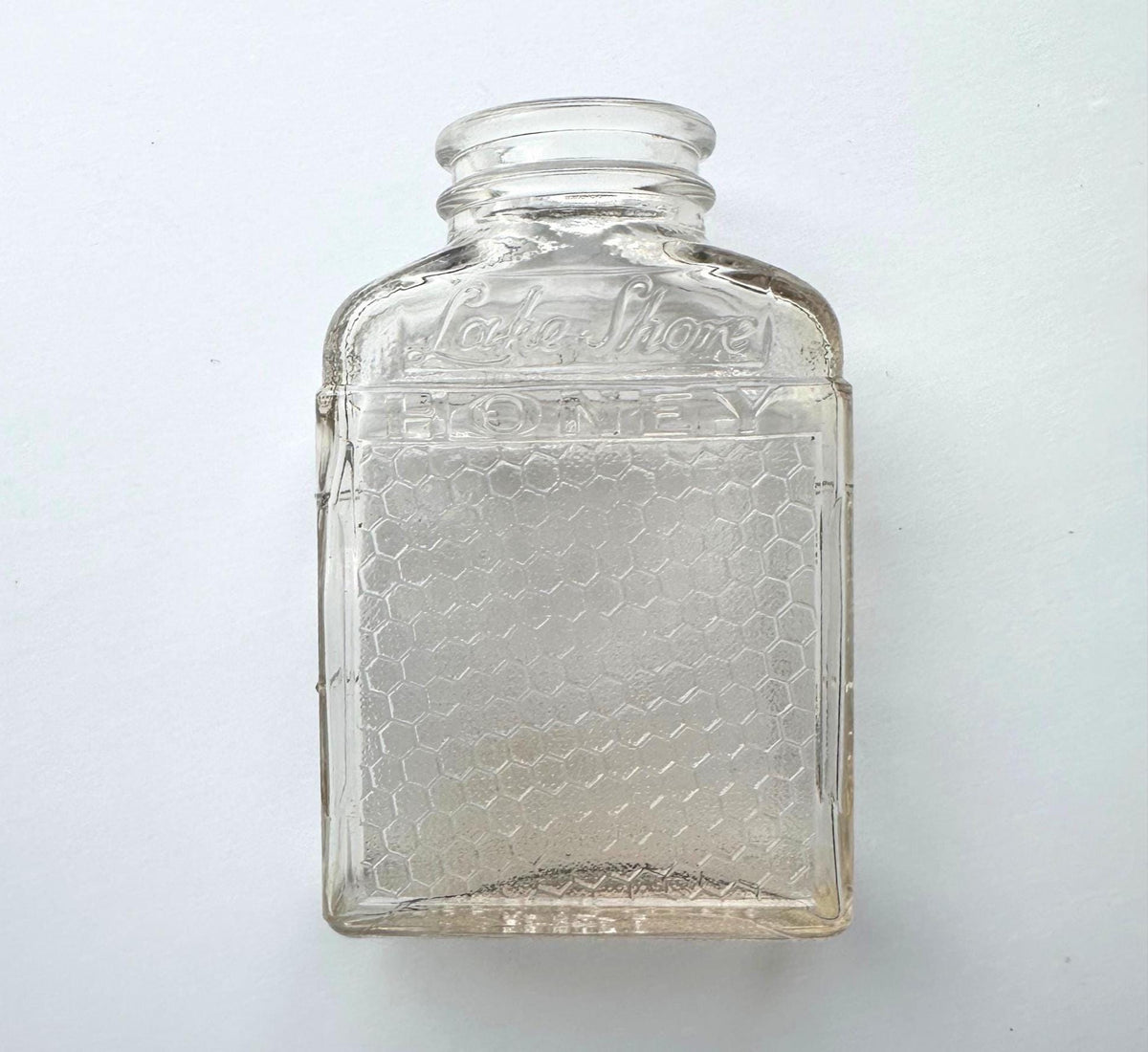 Lake Shore Honeycomb Jar flatlay showing full body, honeycomb embossed sides and curved neck detail