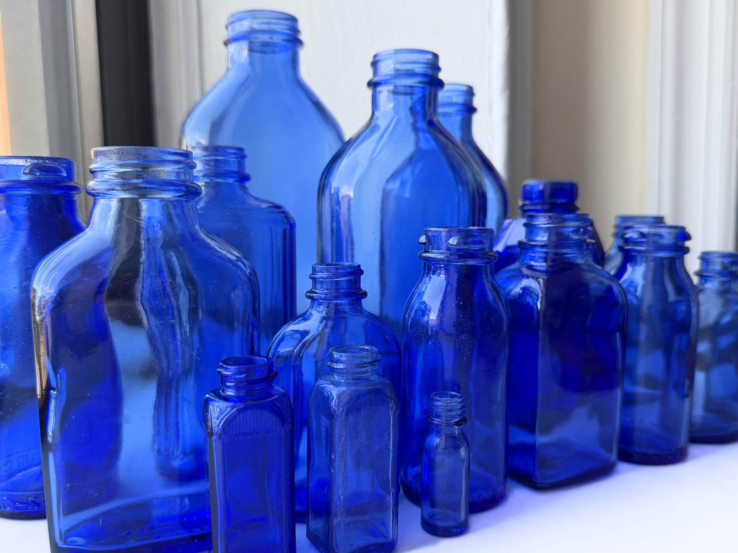 Cobalt & Blue Antique Glass Bottles from NYC | Brooklyn Sea Glass