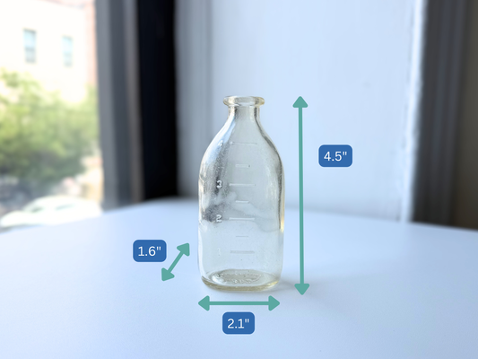 Brockway Baby Bottle – 4 Ounce Clear Graduated Glass