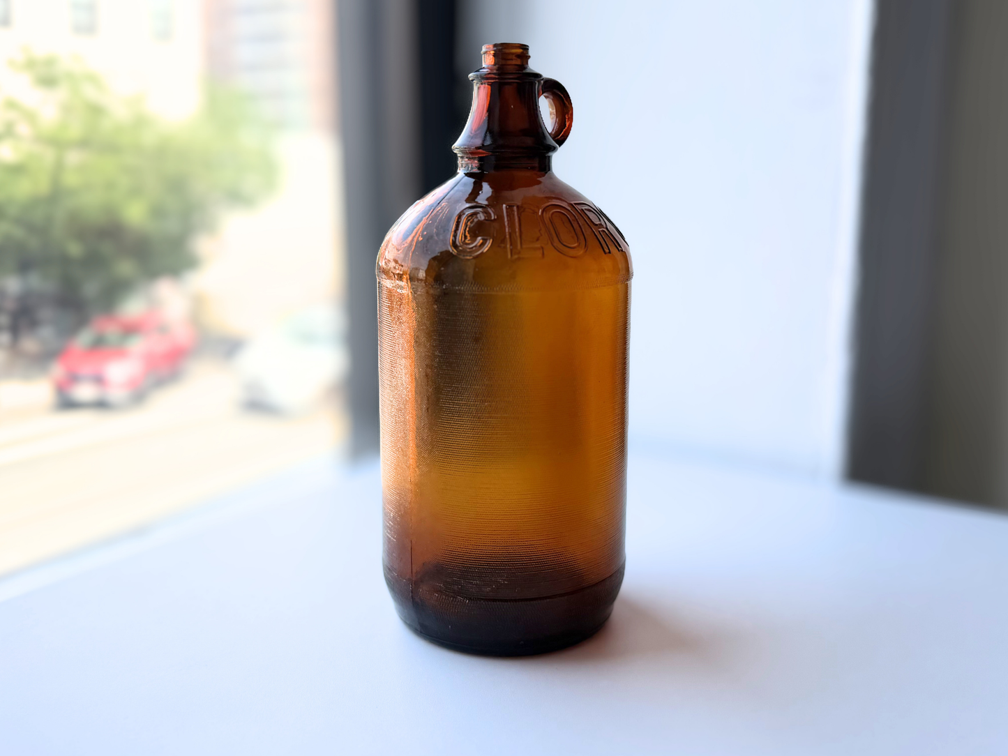 Clorox Bottle – 1952 Amber Glass 64oz Jug