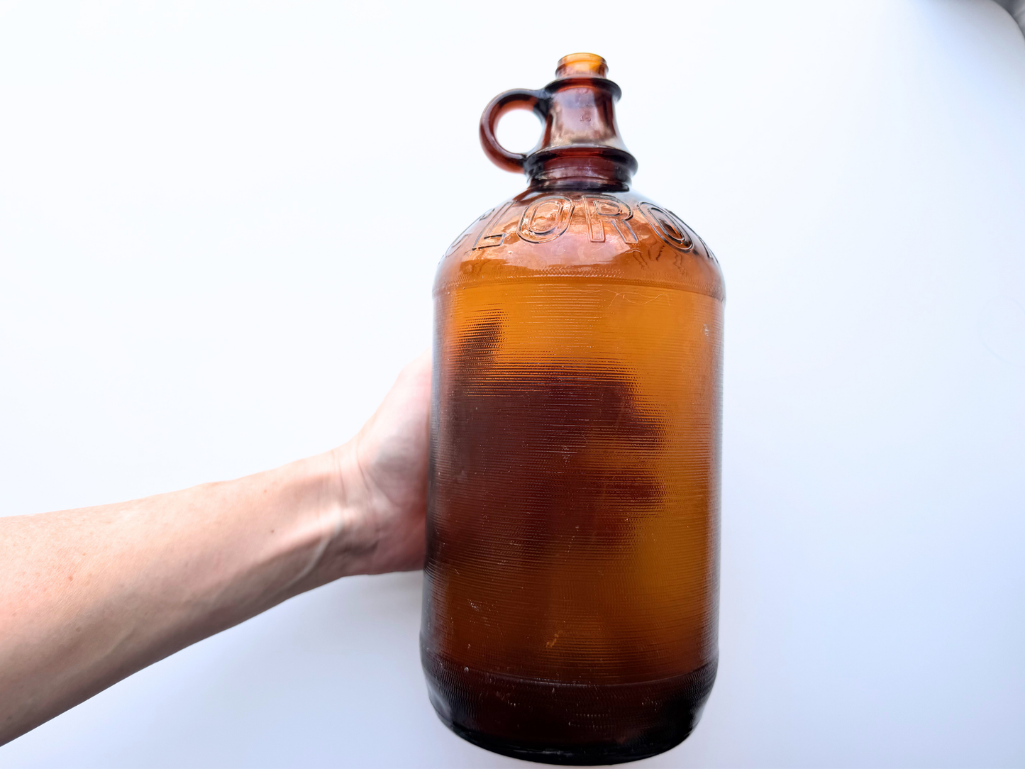 Clorox Bottle – 1952 Amber Glass 64oz Jug