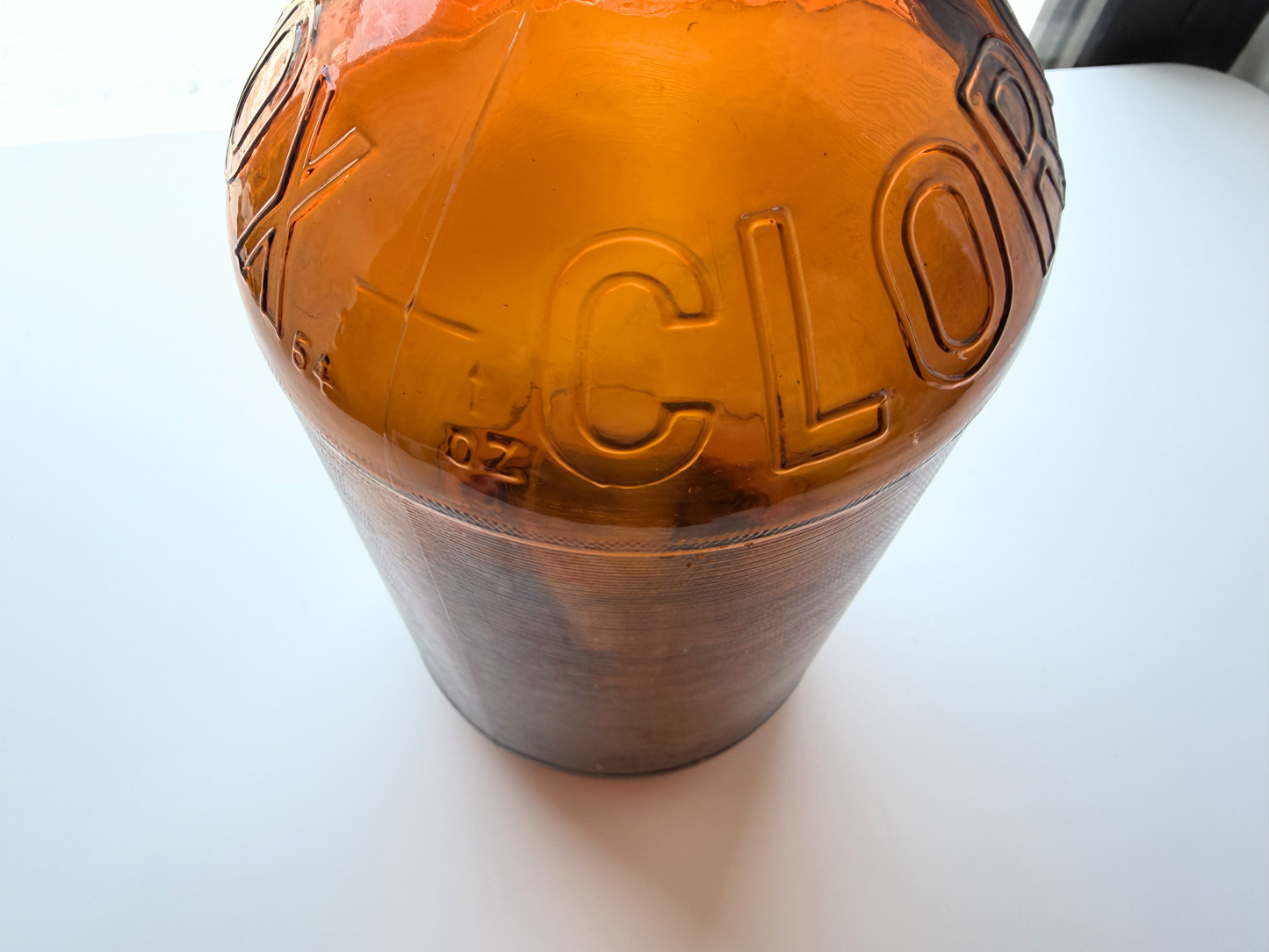 Clorox Bottle – 1952 Amber Glass 64oz Jug