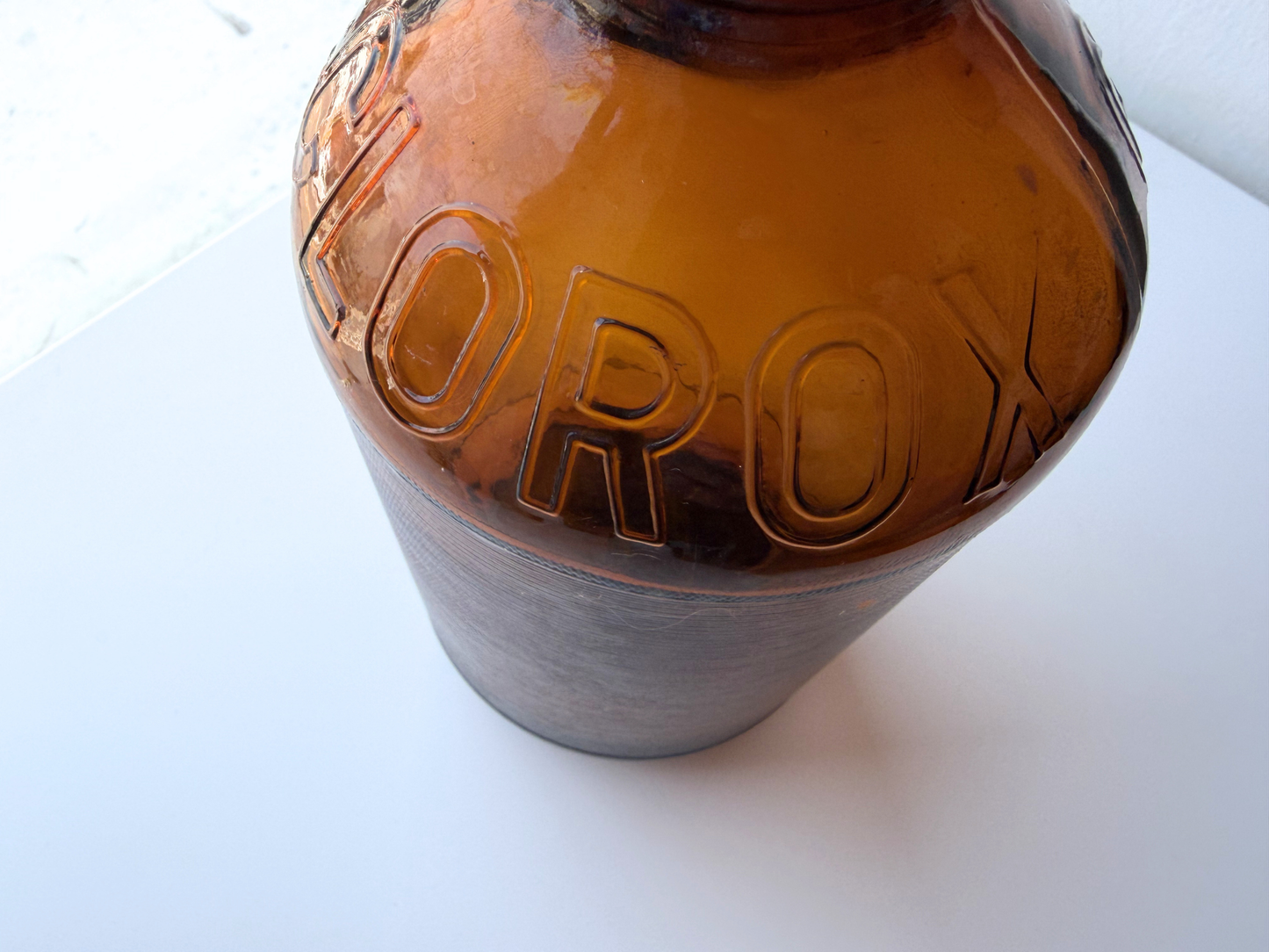 Clorox Bottle – 1952 Amber Glass 64oz Jug