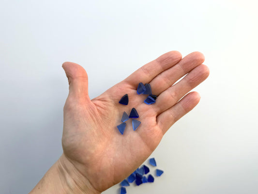 NYC cobalt blue sea glass extra small, deep blue tumbled pieces for resin art