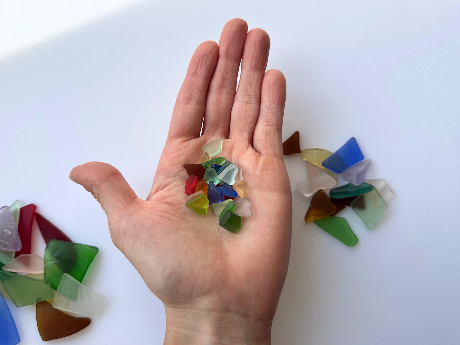 Extra small sea glass pieces for jewelry making and mosaic art, tiny tumbled NYC beach glass