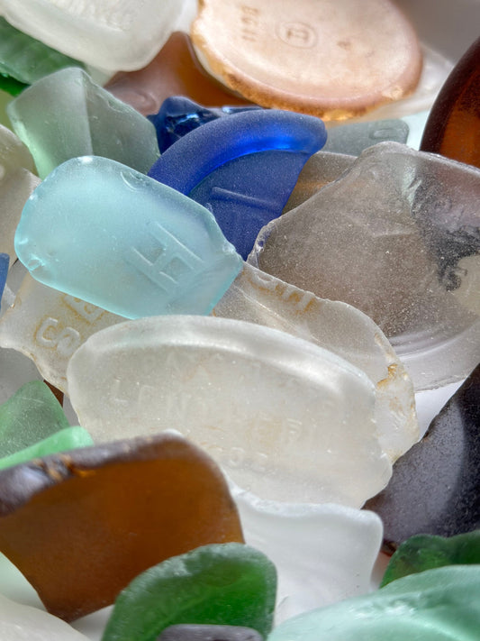 Genuine large sea glass from NYC beaches, 2-3 inch authentic pieces for mosaics and decor