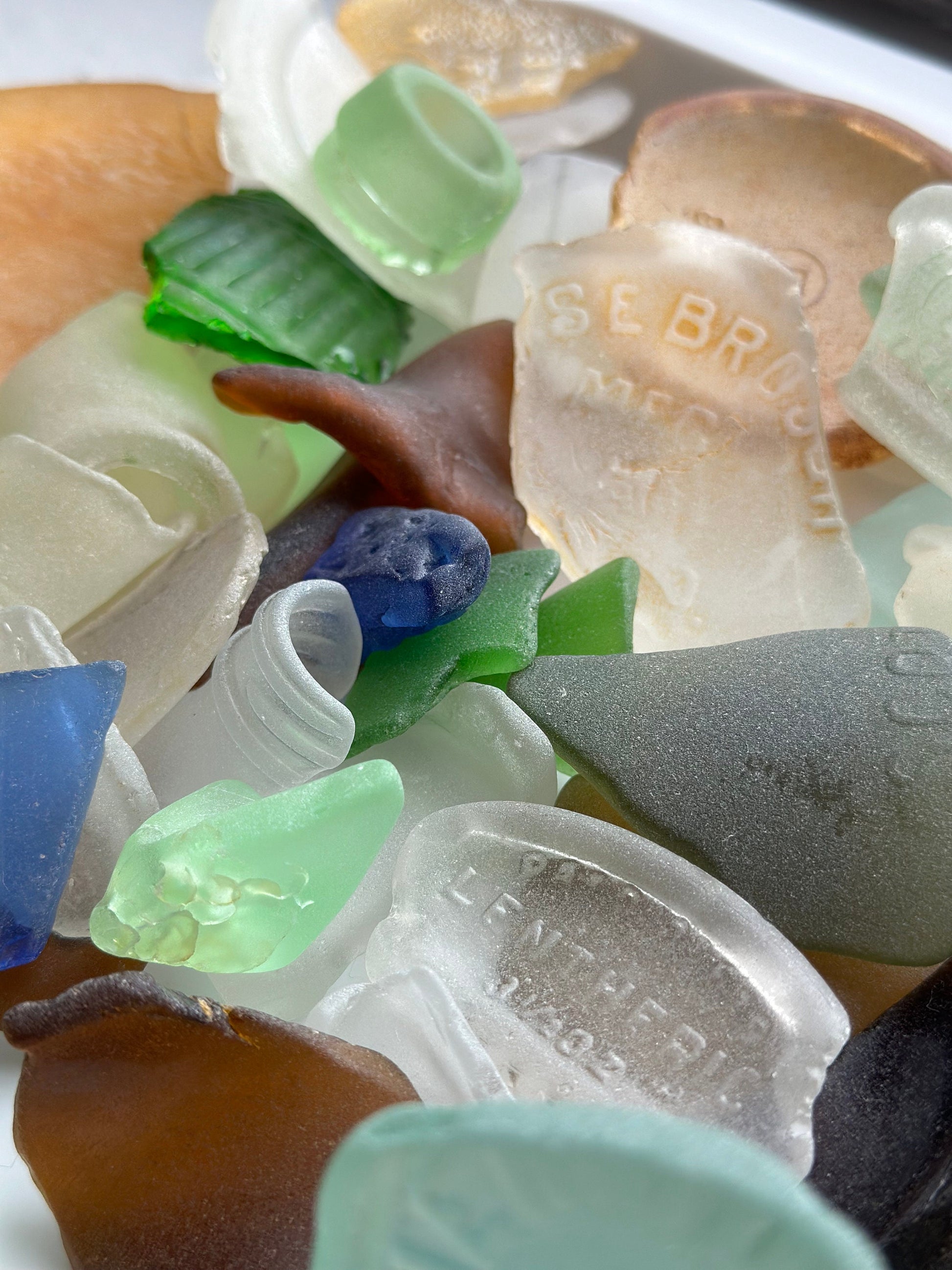 Real NYC beach glass large pieces 2-3 inches, authentic sea glass for jewelry making