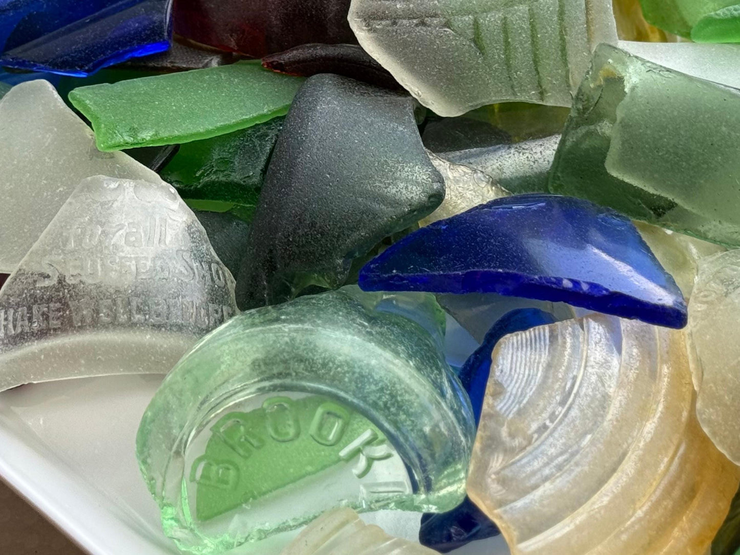 Authentic large sea glass pieces from Brooklyn shores, 2-3 inches for crafts and decor