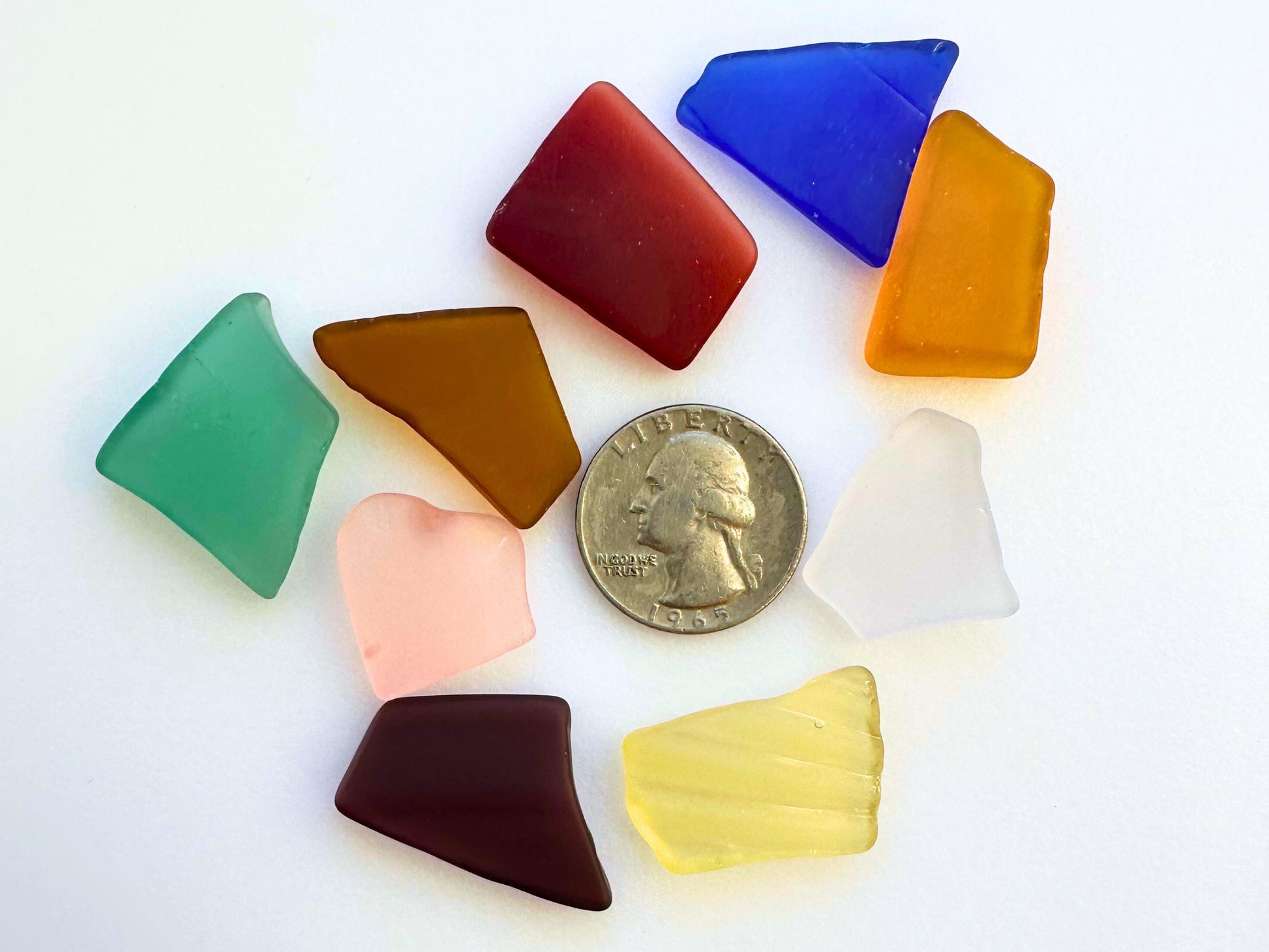 NYC medium sea glass multicolor mix, tumbled pieces 0.75-1.25 inch for jewelry