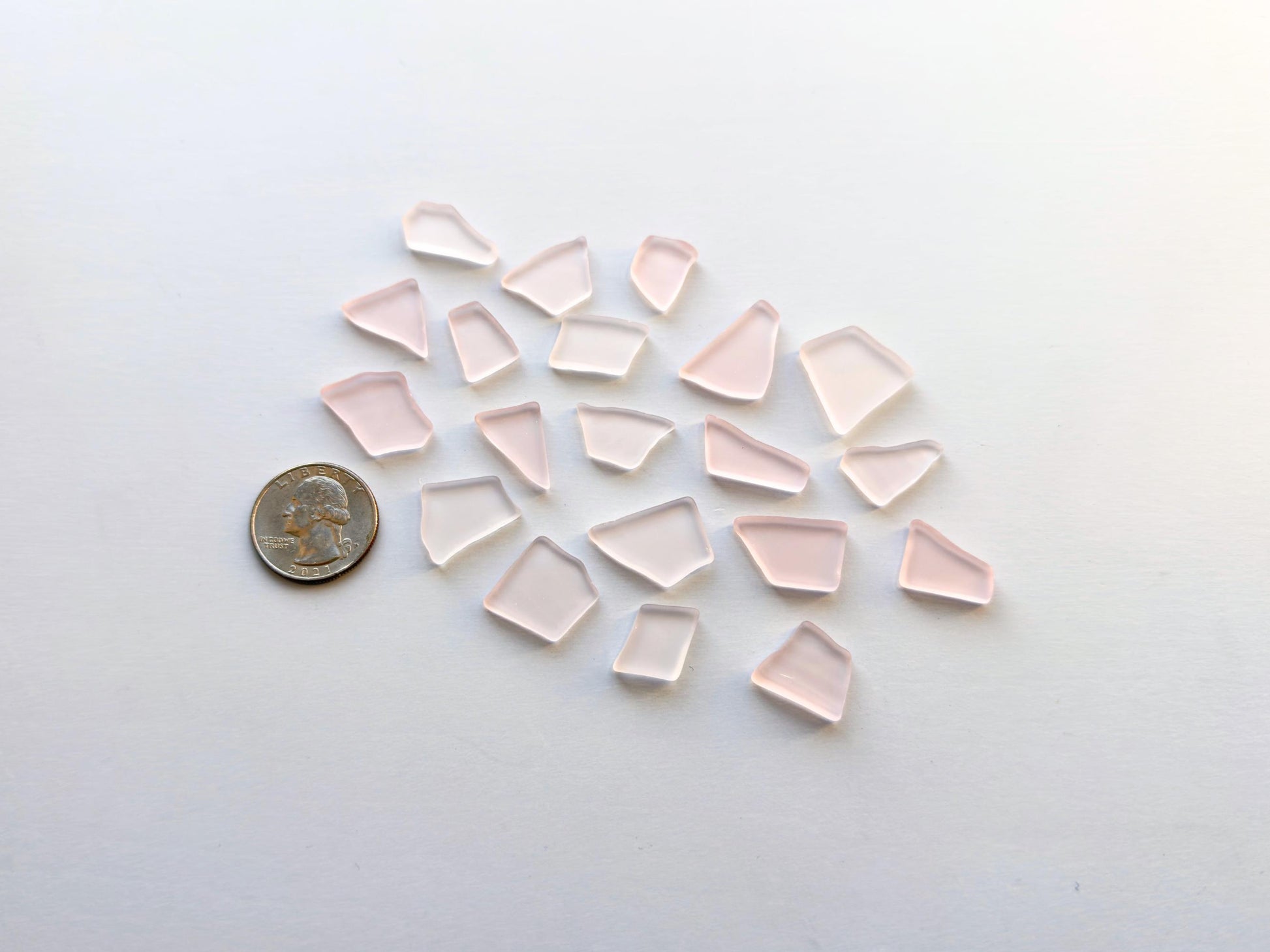 Cherry blossom pink tumbled sea glass pieces with smooth frosted edges in small to medium sizes perfect for spring jewelry making bridal shower favors baby shower crafts mosaics resin art and wedding decor made from recycled vintage glass