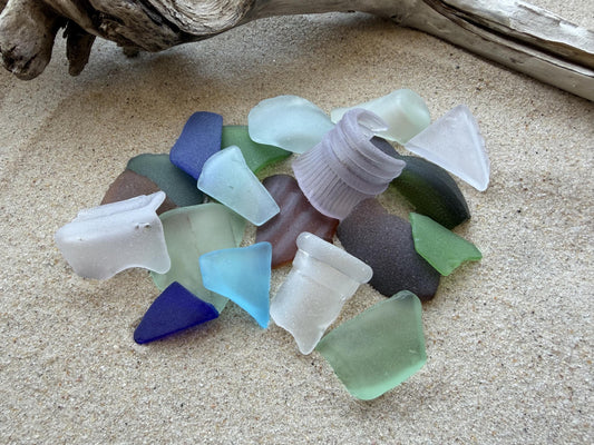 Real medium sea glass pieces 1-2 inches from NYC beaches, authentic beach glass for jewelry
