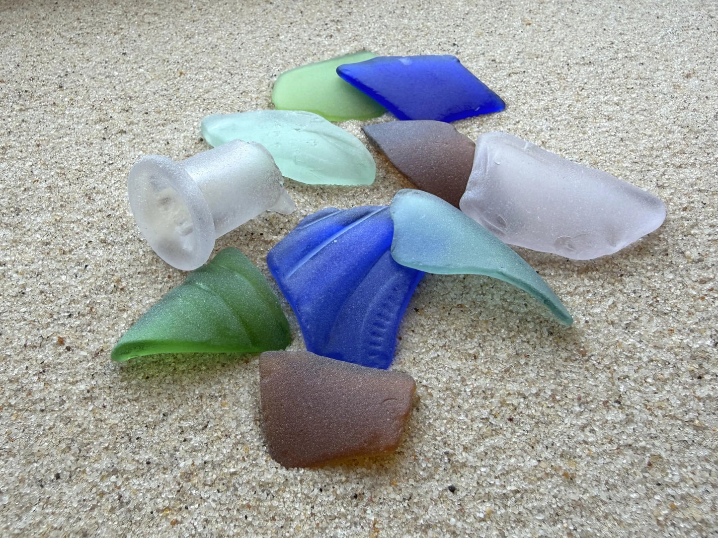 Authentic real sea glass medium pieces from NYC beaches, 1-2 inch beach finds