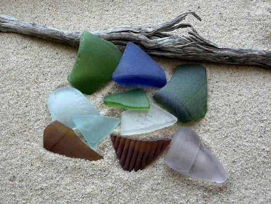 Authentic medium sea glass from Brooklyn beaches, genuine 1-2 inch pieces for crafts