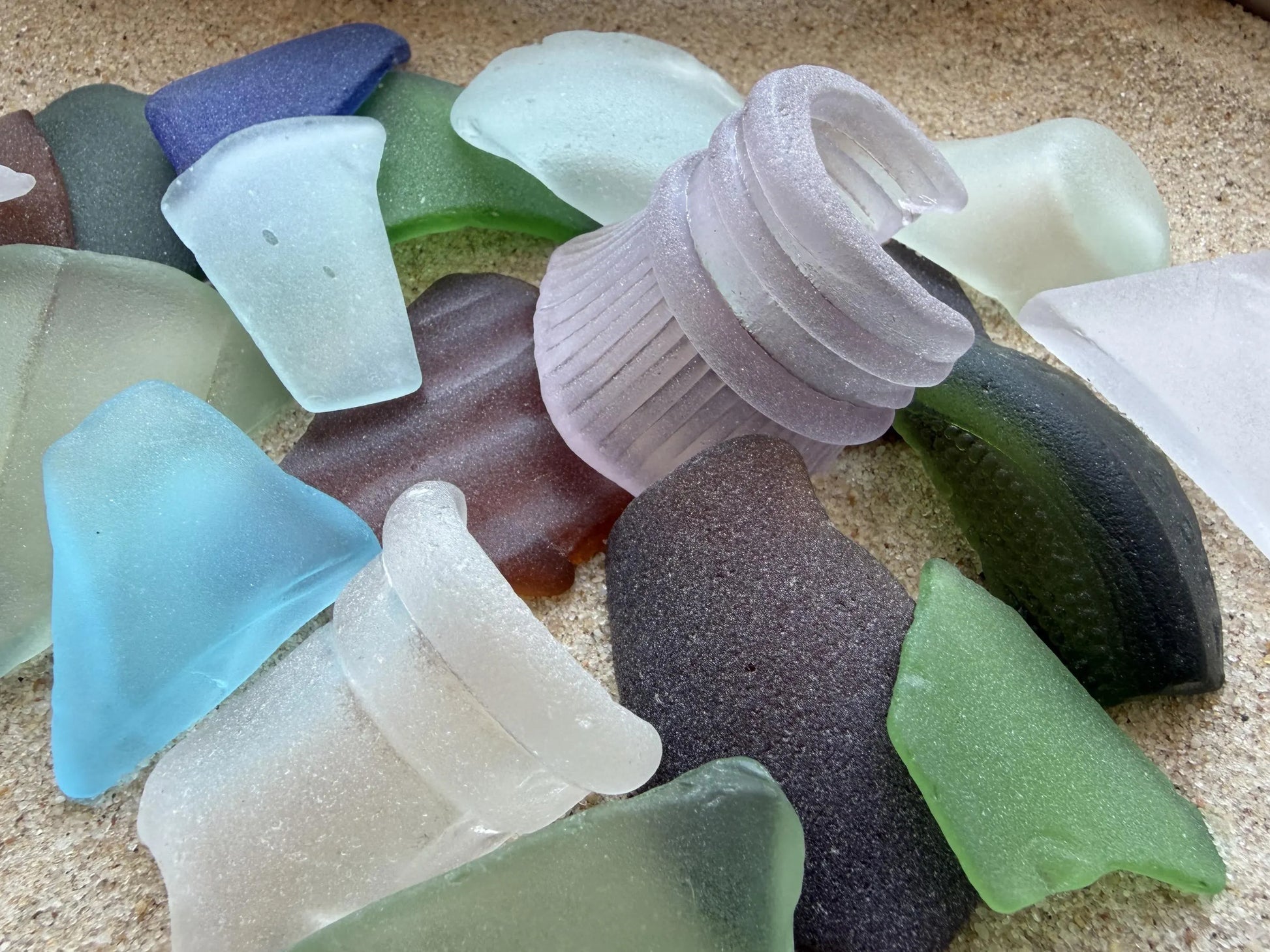 Medium authentic sea glass pieces 1-2 inches, real NYC beach glass for art projects