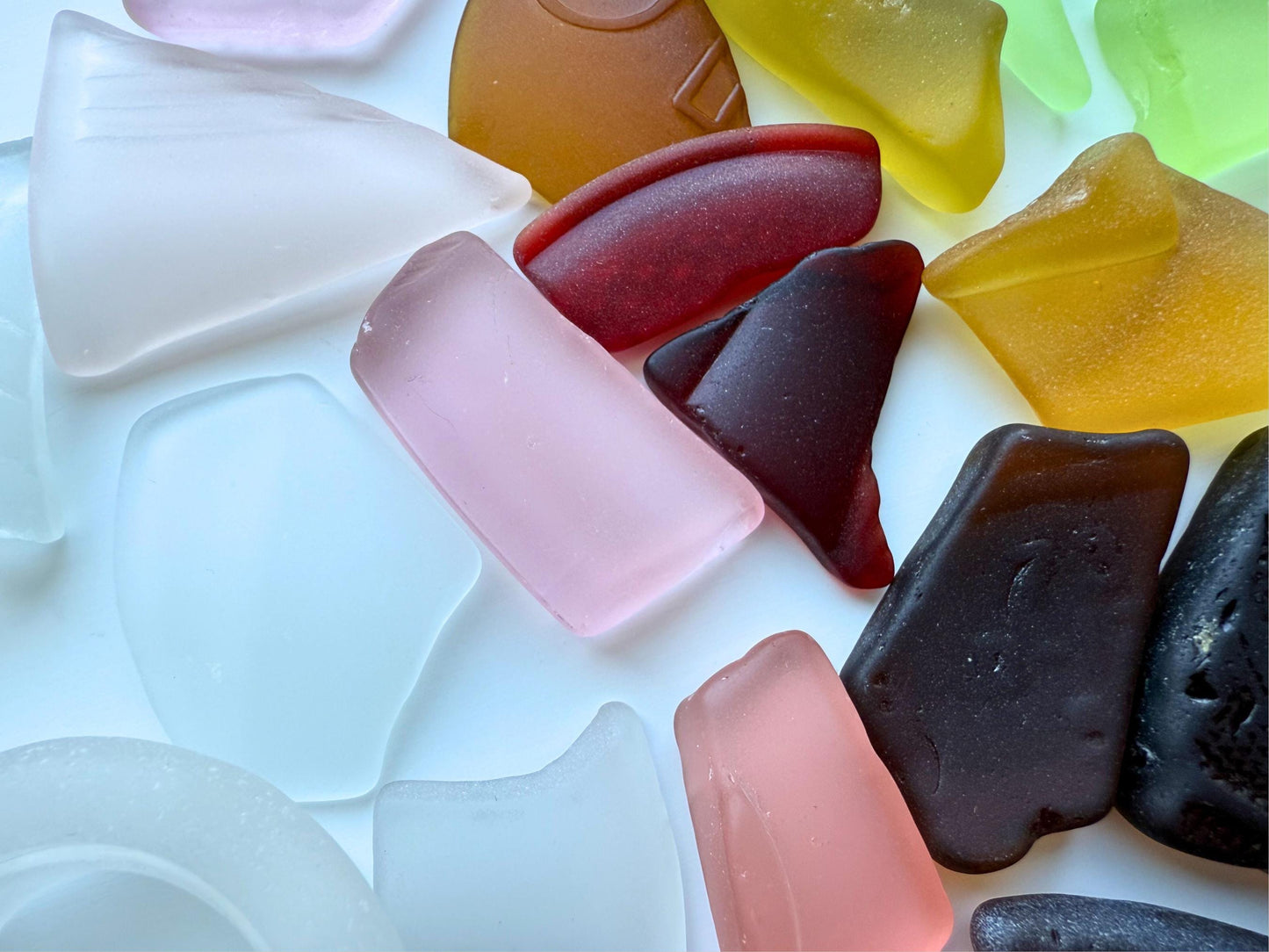 Sea Glass Bulk – Large Multicolor Mix for Mosaics & Art – size comparison – Brooklyn Sea Glass