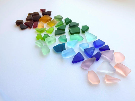 Small colorful sea glass mix from NYC beaches, tumbled pieces for jewelry making and crafts