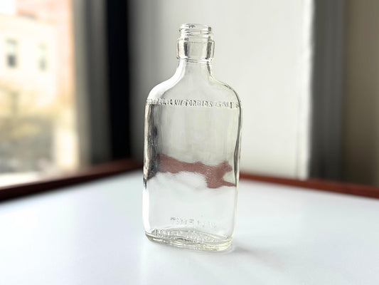 Vintage 1950 Clear Glass Flask Bottle Federal Law – Brooklyn Sea Glass