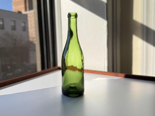 Vintage 1952 Green Glass Bottle botanical aesthetics for plant styling – Brooklyn Sea Glass