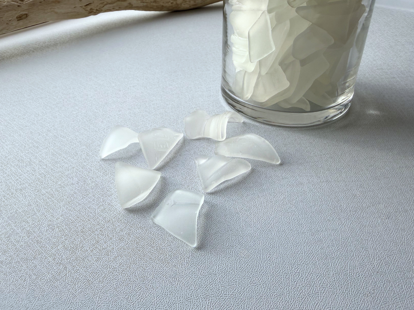 Frosted White Tumbled Sea Glass — Bulk Vase Filler by the Pound