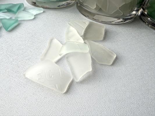 Frosted White Tumbled Sea Glass — Bulk Vase Filler by the Pound