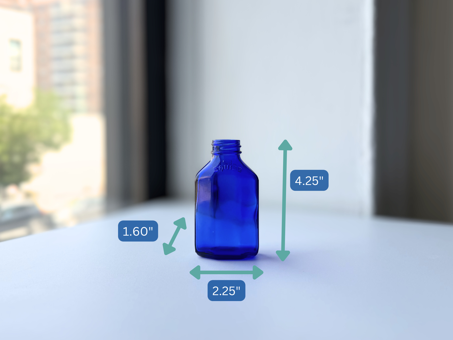 Squibb Bottle – Small Cobalt Blue Medicine Glass