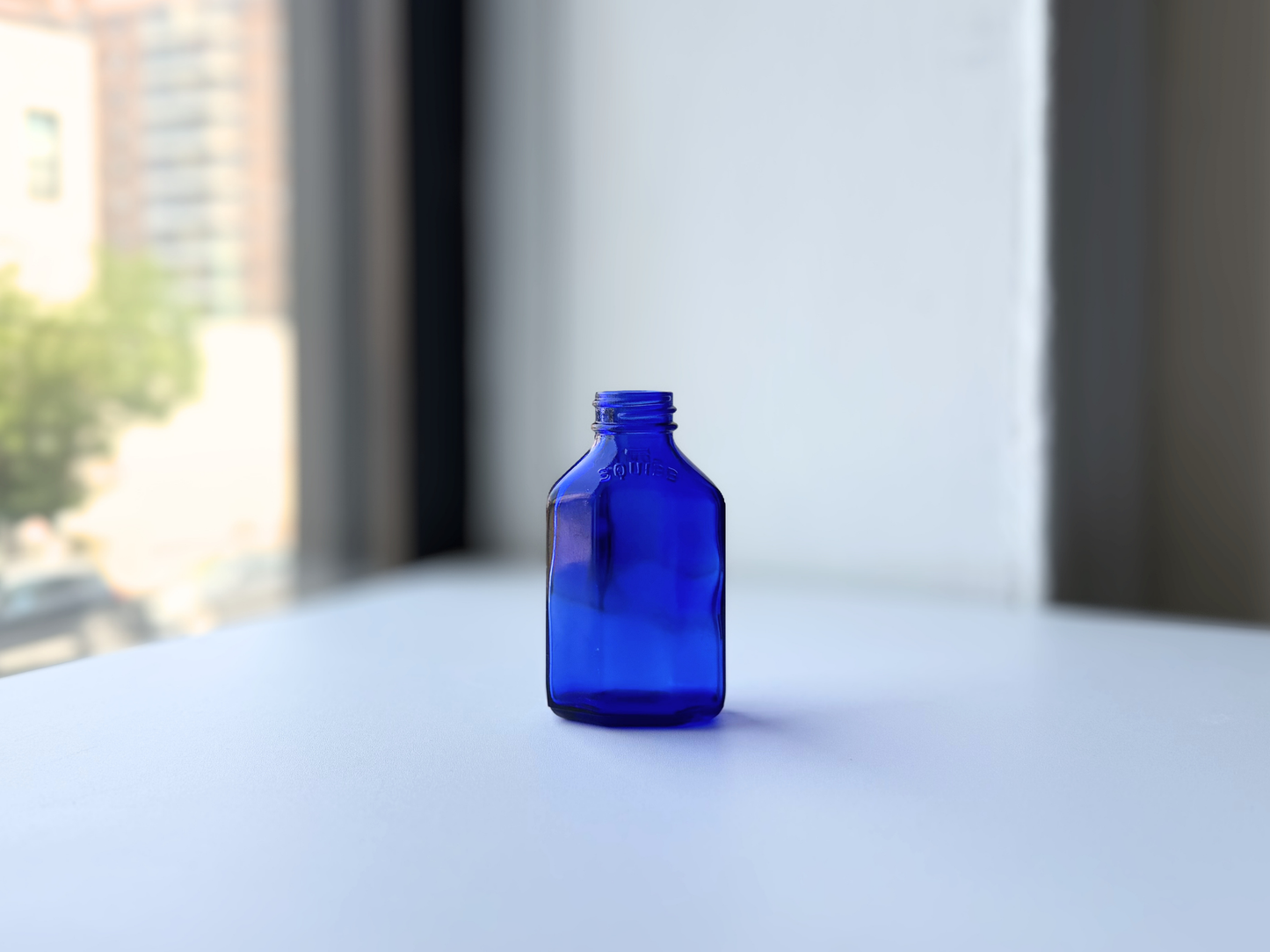 Squibb Bottle – Small Cobalt Blue Medicine Glass