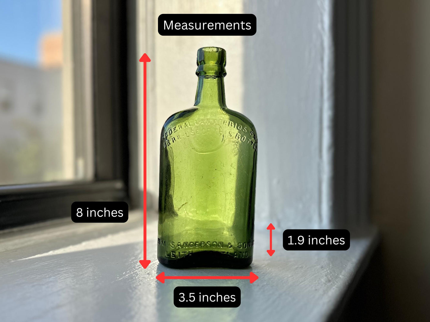 8 inches tall x 3.75 x 1.75