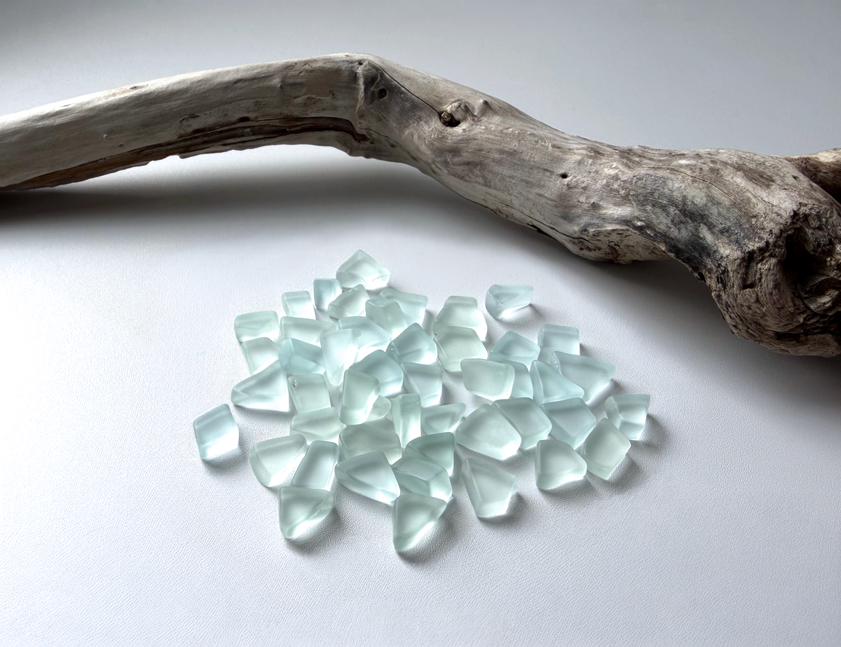 Small Seafoam and Pale Blue Sea Glass - Flat NYC Beach Pieces for Jewelry and Mosaics